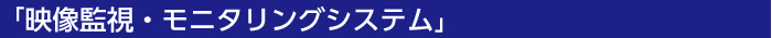 映像監視・モニタリングシステム